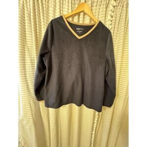 Comfort Code Woman’s Fleece Pullover PXL Black With Beige Piping